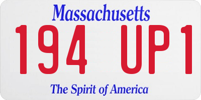 MA license plate 194UP1