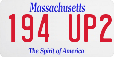 MA license plate 194UP2