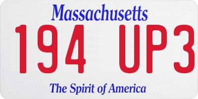 MA license plate 194UP3