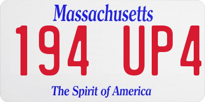 MA license plate 194UP4