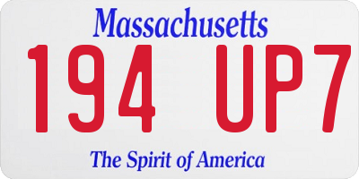 MA license plate 194UP7