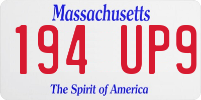 MA license plate 194UP9