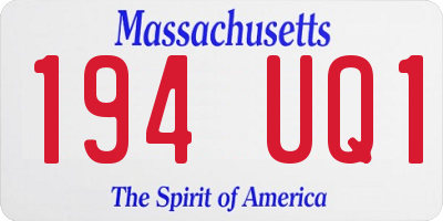 MA license plate 194UQ1