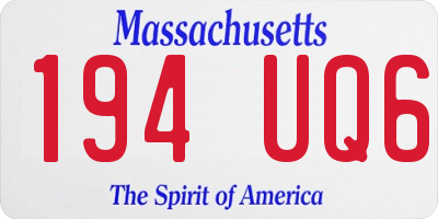 MA license plate 194UQ6
