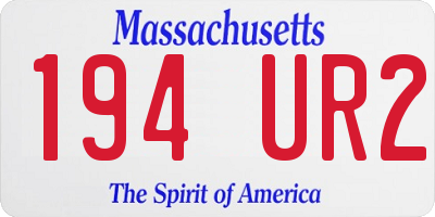 MA license plate 194UR2