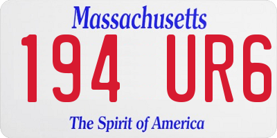 MA license plate 194UR6