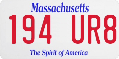 MA license plate 194UR8