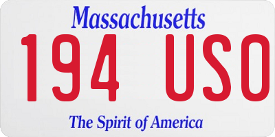 MA license plate 194US0