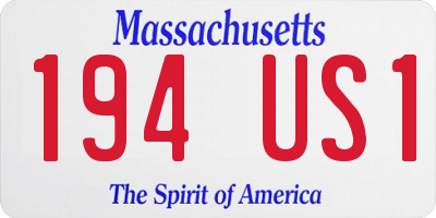 MA license plate 194US1