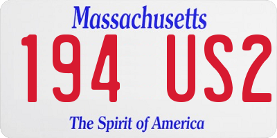 MA license plate 194US2