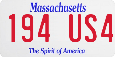 MA license plate 194US4
