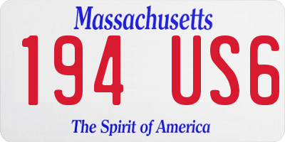 MA license plate 194US6