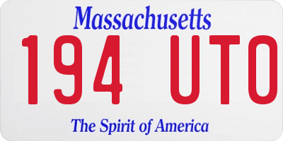 MA license plate 194UT0