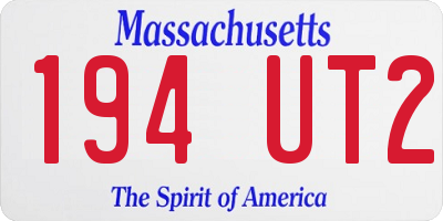 MA license plate 194UT2