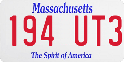 MA license plate 194UT3