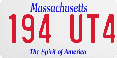 MA license plate 194UT4