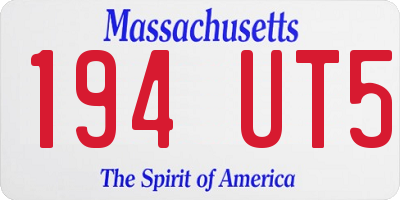 MA license plate 194UT5