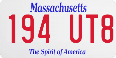 MA license plate 194UT8