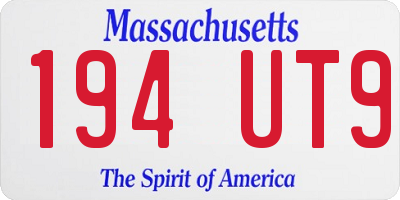 MA license plate 194UT9