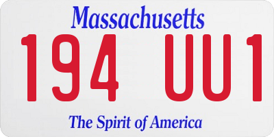 MA license plate 194UU1