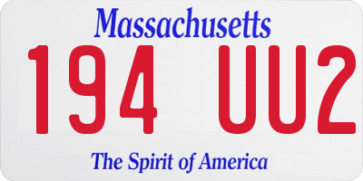 MA license plate 194UU2