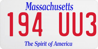 MA license plate 194UU3