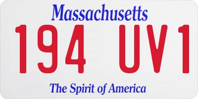 MA license plate 194UV1