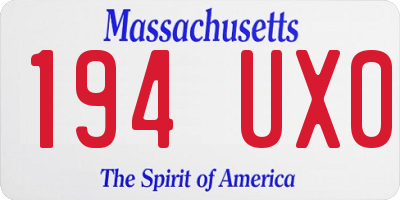 MA license plate 194UX0