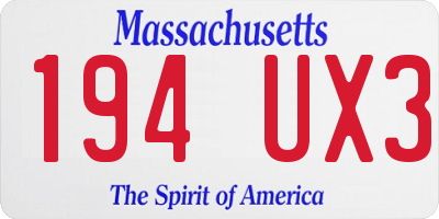 MA license plate 194UX3