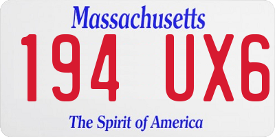 MA license plate 194UX6