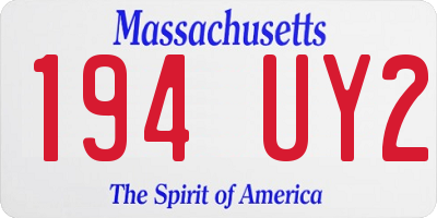 MA license plate 194UY2