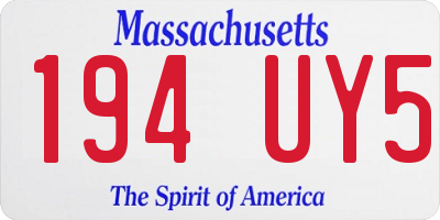 MA license plate 194UY5
