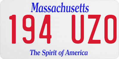 MA license plate 194UZ0
