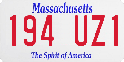 MA license plate 194UZ1