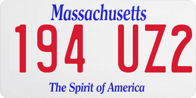 MA license plate 194UZ2