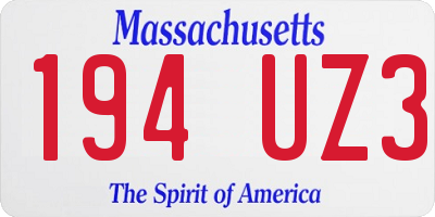 MA license plate 194UZ3