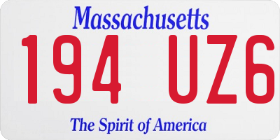 MA license plate 194UZ6