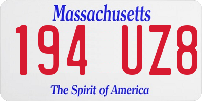MA license plate 194UZ8