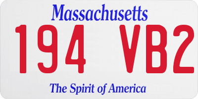 MA license plate 194VB2