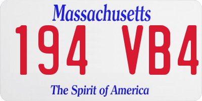 MA license plate 194VB4