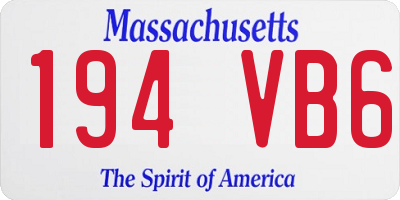 MA license plate 194VB6