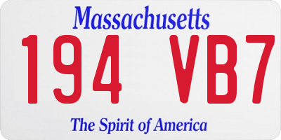 MA license plate 194VB7