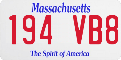 MA license plate 194VB8