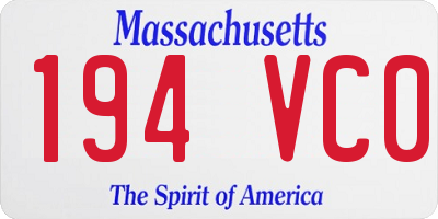MA license plate 194VC0