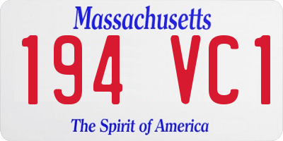 MA license plate 194VC1