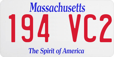 MA license plate 194VC2