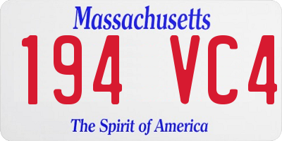 MA license plate 194VC4
