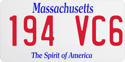 MA license plate 194VC6