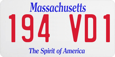MA license plate 194VD1