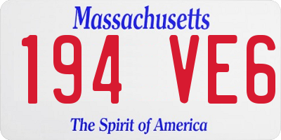 MA license plate 194VE6